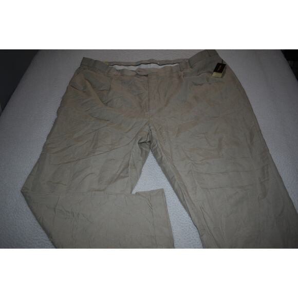 Oak Hill Hawaiian Style Linen Blend Pants Mens Size 54 x 32 Khakis Tan NEW - Picture 2 of 10